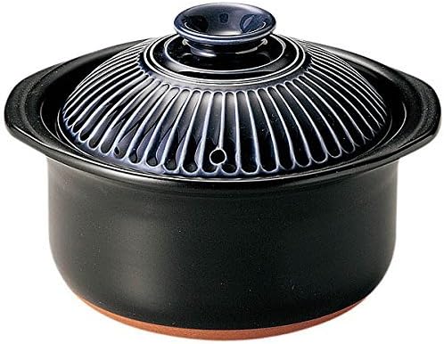 萬古焼 銀峯陶器 菊花 ごはん土鍋 (３合炊き, 瑠璃釉)