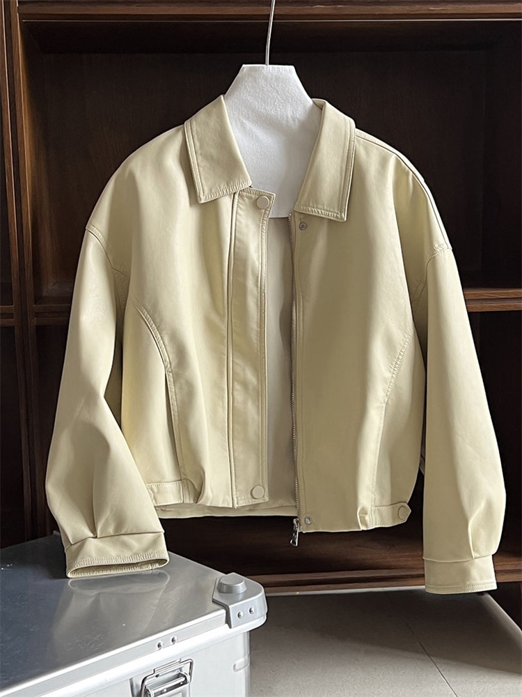 早い者勝ち ヴィンテージ仕様 2025春 アメカジ風 ショート丈PUレザージャケット アウトドア×ストリートファッション 4,967円