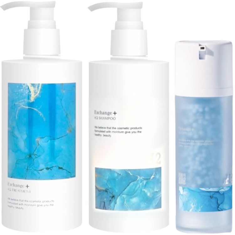 各1個セット ストリ エクスチェンジプラスH2 シャンプー 300ml + エクスチェンジプラスH2 トリートメント 300ml + エクスチェンジプラスH2 カプセル 100ml セット