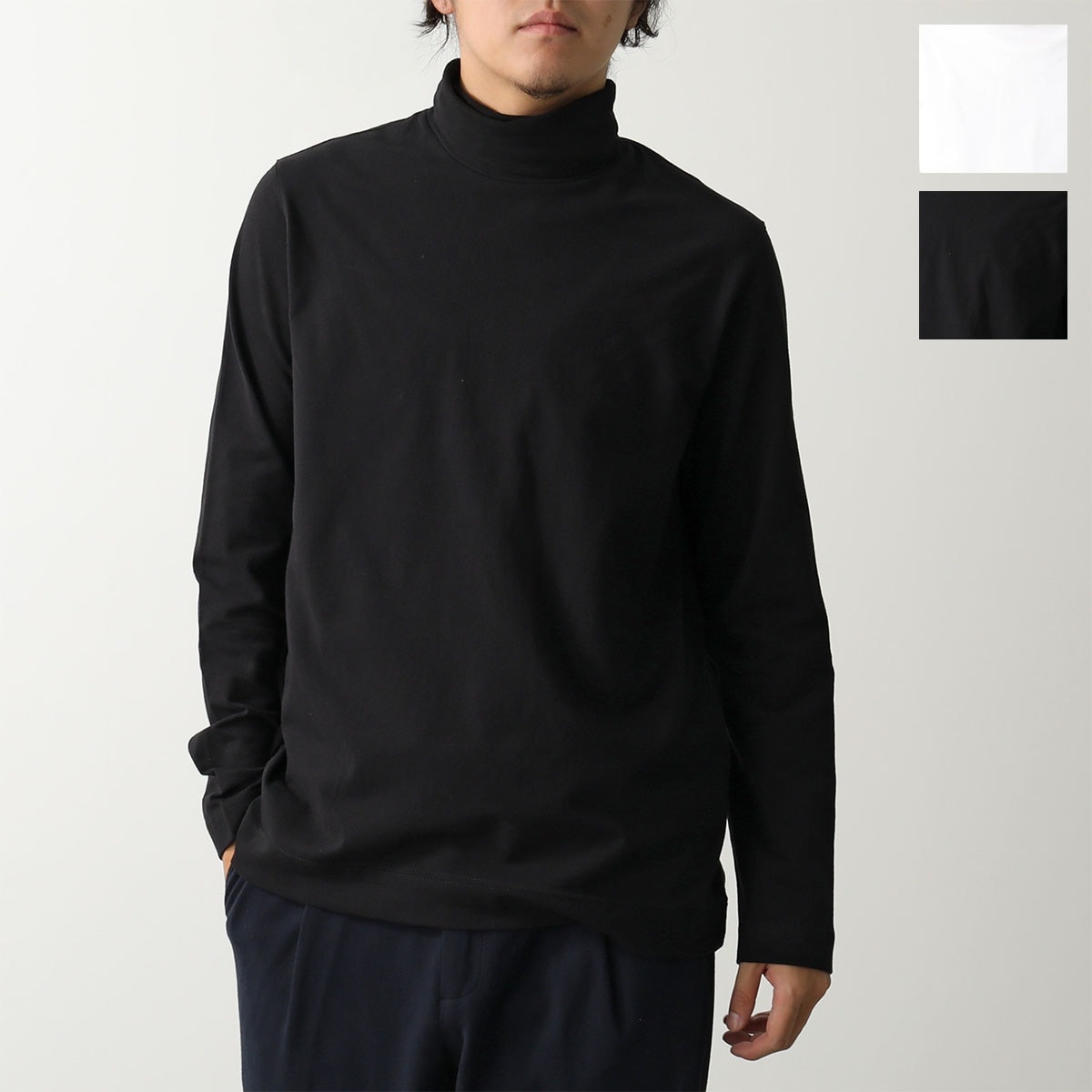 CIRCOLO 1901 チルコロ タートルネックカットソー CN4950 メンズ 長袖 Tシャツ ロンT ストレッチ ハイネック 無地 カラー2色