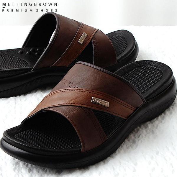 メンズレザーサンダル オフィスサンダル メンズレザーサンダル JS09