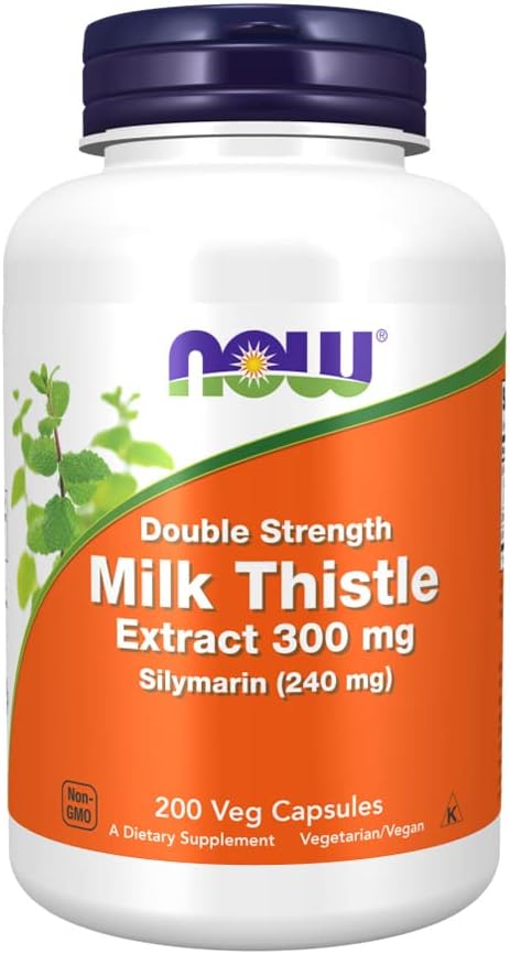 Now Foods Silymarin (Milk Thistle) for Digestive Health, 10.1 oz (300 mg), 200 Tablets