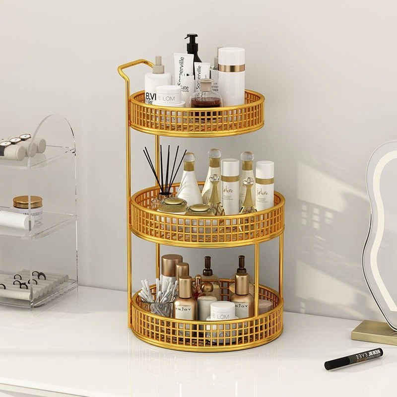 ゴールド ブラック ホワイト 3色 オプション 鉄芸 お風呂 収納 ボックス レディース スキンケア用品 デスクトップ 整理し 収納ラック