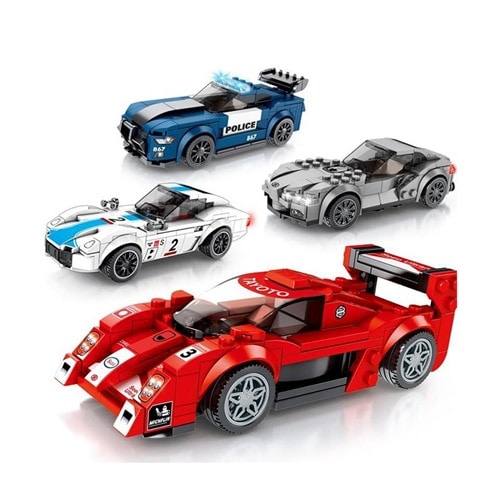 ブロック互換 レゴ 互換品 レゴスピードチャンピオン スーパーカー スーパースピード車 4台お得セット クリスマス プレゼント ギフト 誕生日