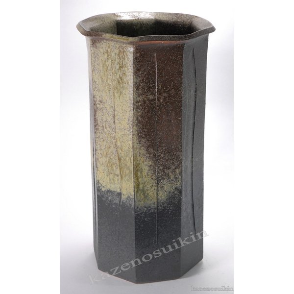 古陶八角傘立 （信楽焼き陶器傘立梅雨玄関収納M）