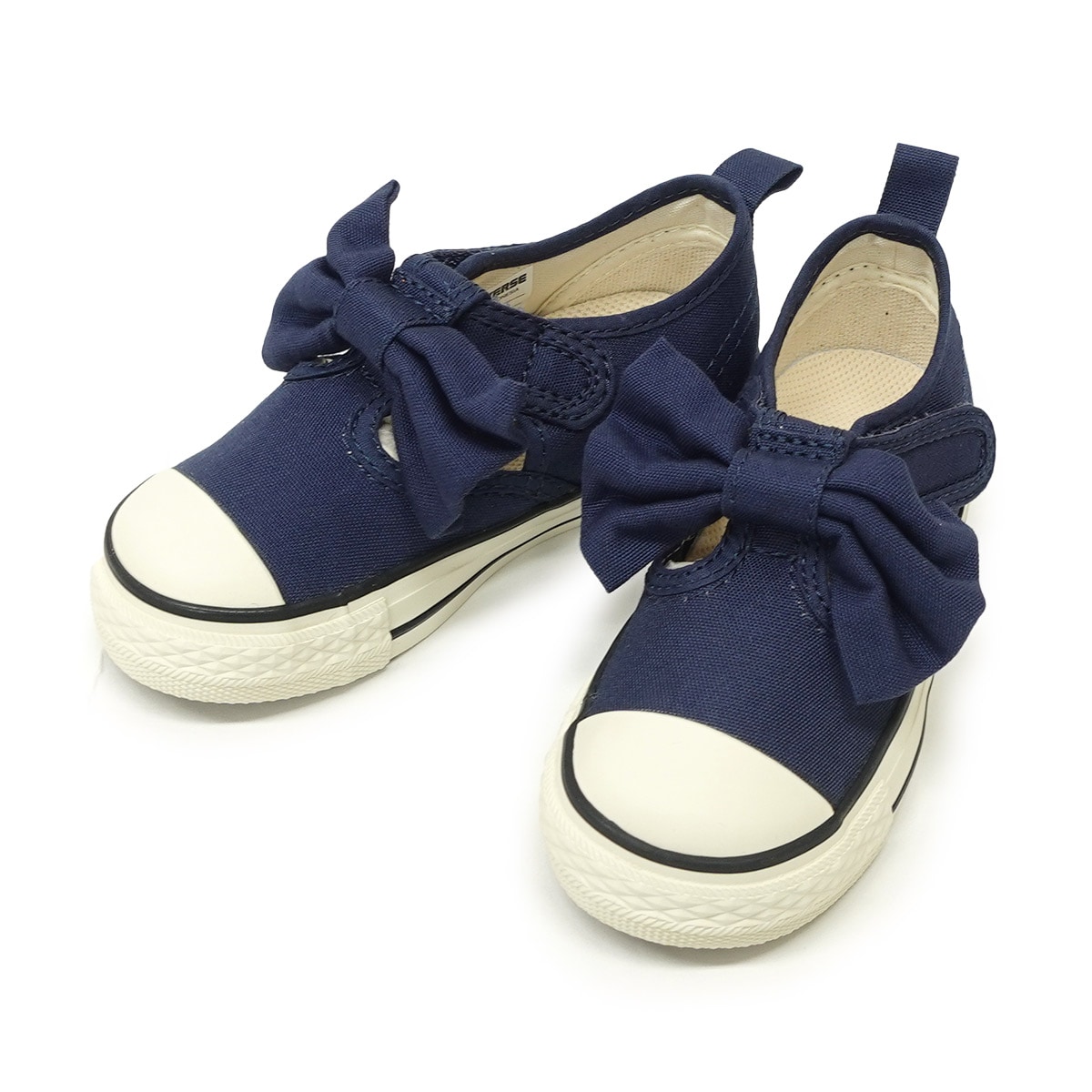 キッズ スニーカー 子供靴 チャイルド オールスター N リボンストラップ V-1 OX ネイビー