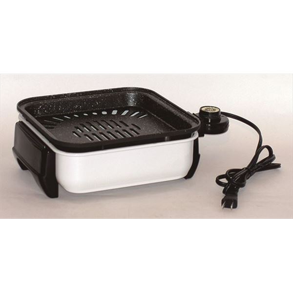 卓上コンパクトグリル/ホットプレート (約245×360×105mm) スチール 1200w 『ちょこちょこ焼き』 (キッチン 台所)