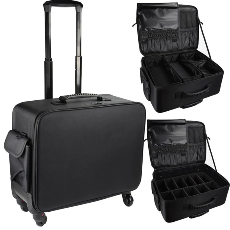 納期1~3週間程：刺繍入りのプロのメイクアップケース,大容量の収納ケース,美容,マニキュア