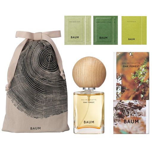 BAUM(バウム) ギフトキット オードトワレ オーク フォレスト 60mL+ラッピングバッグ+洗顔・化粧水・オイルサンプルつき 限定 オードトワレ 彩り深まるオークの森を育む大地の香り 香水 フレグ