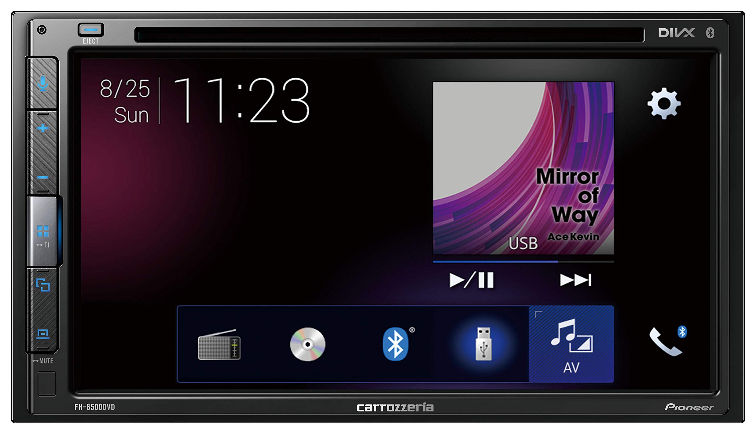 Pioneer パイオ ニア ディスプレイオーディオ FH-6500D V D 6.8インチ 2DIN CD D V D USB Bluetooth iPod i Phone AUX DSP カロッツ