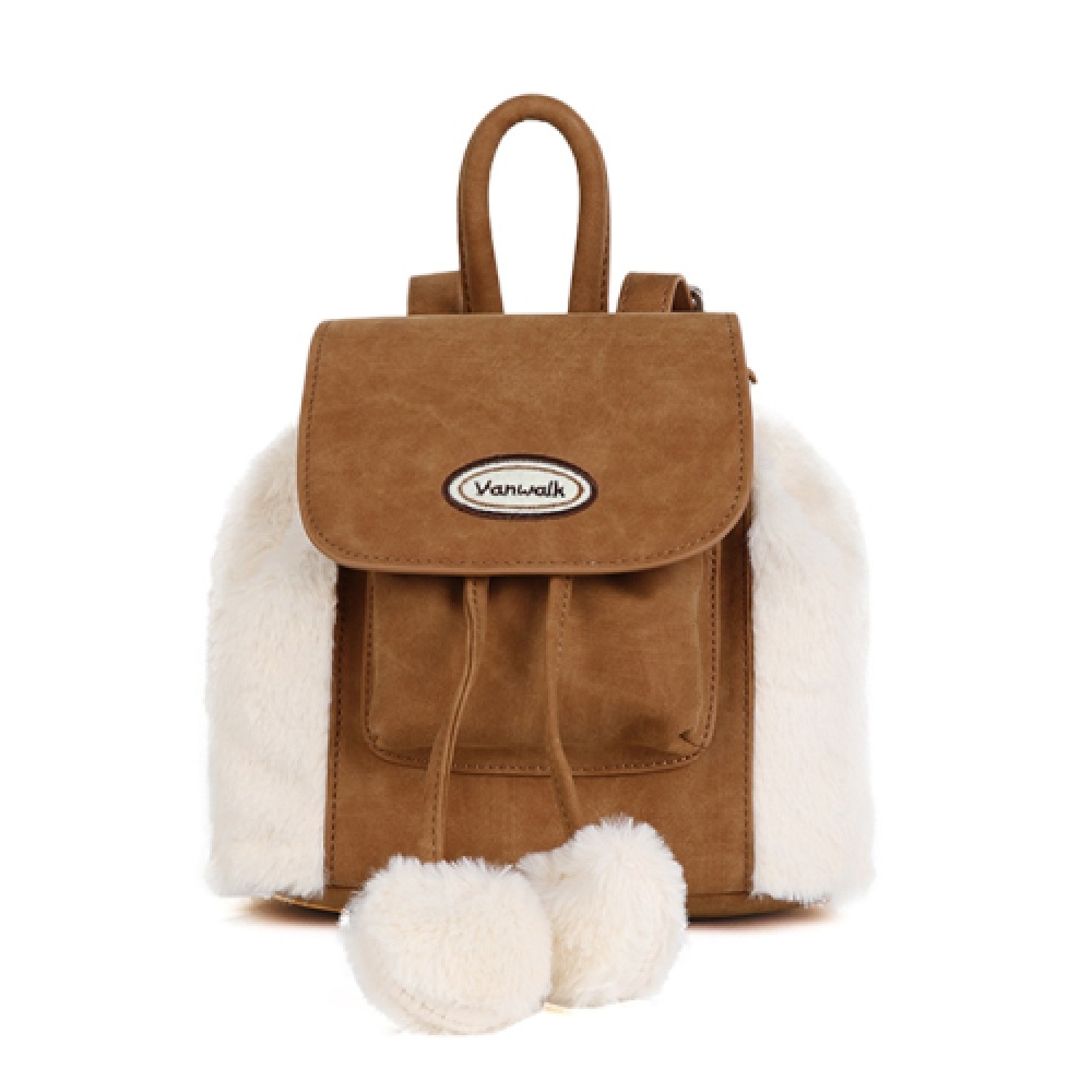 VANWALK レザー フラップ ミニ バックパック [コーヒー]
