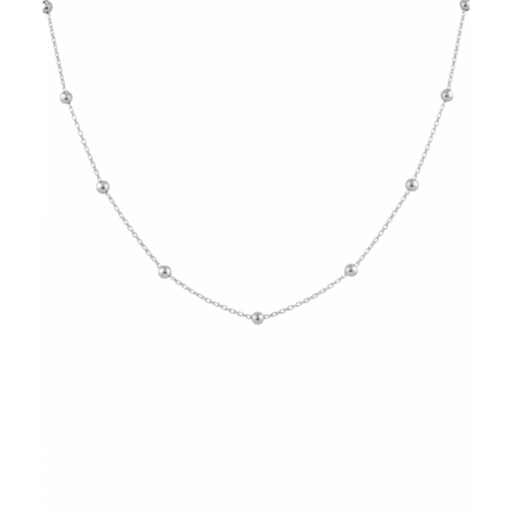 ALLEUN シルバー 925 シルバーボールシンチェーンネックレス