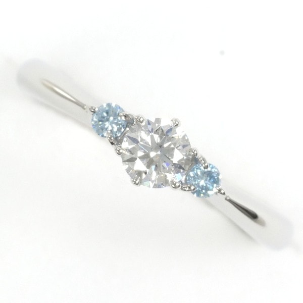 PT900 プラチナ リング 8号 ダイヤ 0.215 SI1 ブルーダイヤ 0.06 鑑定書 中古