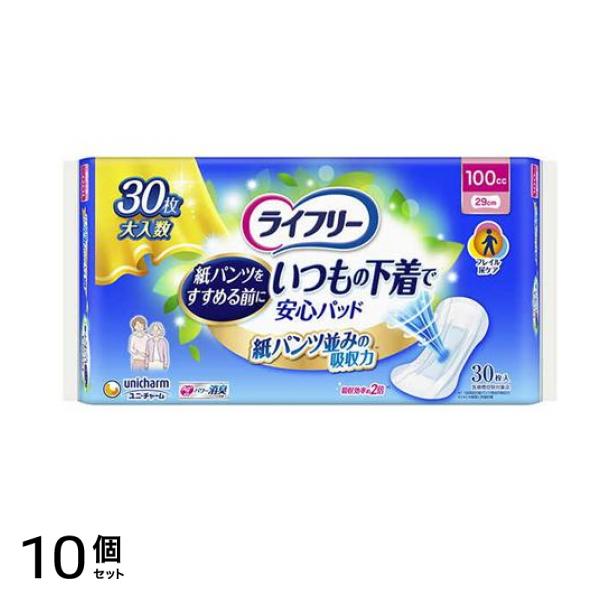 ライフリー いつもの下着で安心パッド 100cc 30枚入 10個セット