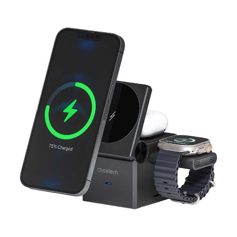 CHOETECH　3-in-1 磁気ワイヤレス急速充電器 グレー　T632-F