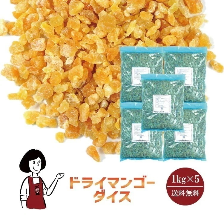 正栄食品ドライマンゴーダイス1kgｘ5
