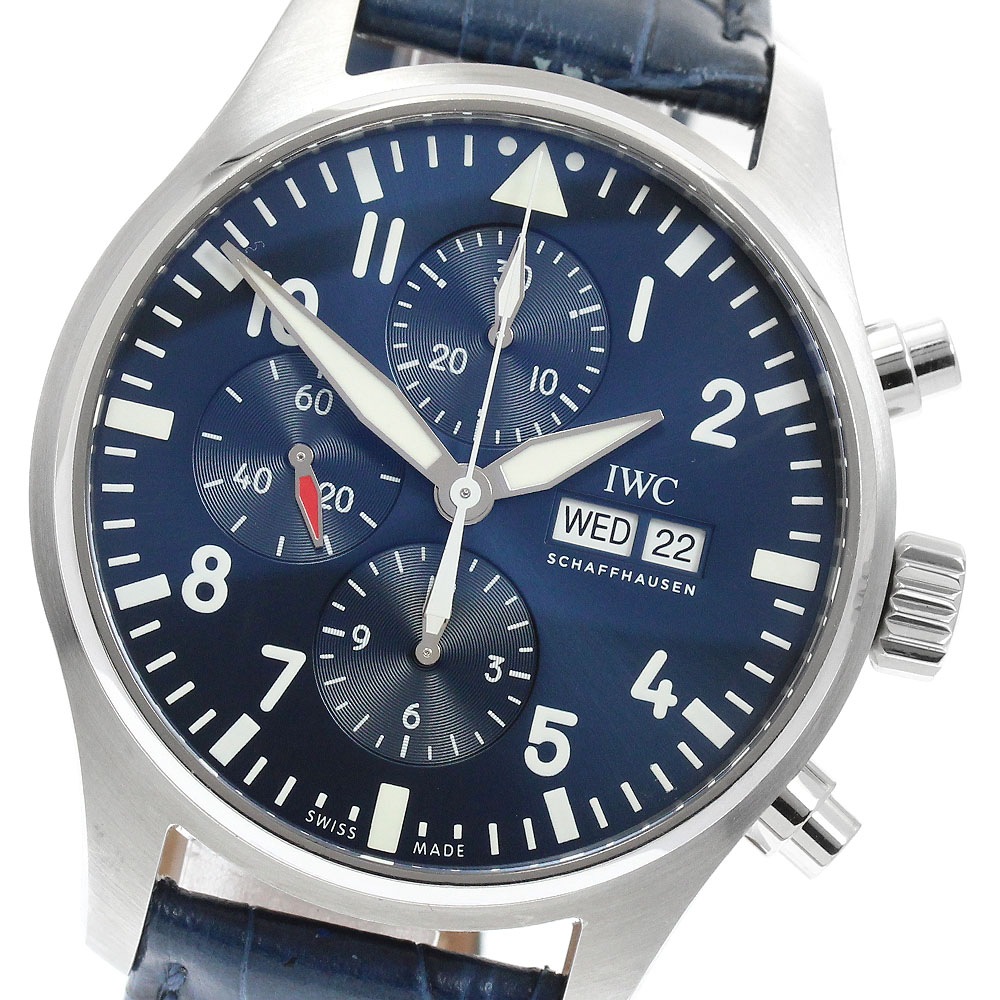 IWC SCHAFFHAUSEN IW377714 パイロットウォッチ プティ プランス デイデイト クロノグラフ 自動巻き メンズ 保証書付き_961900【中古】