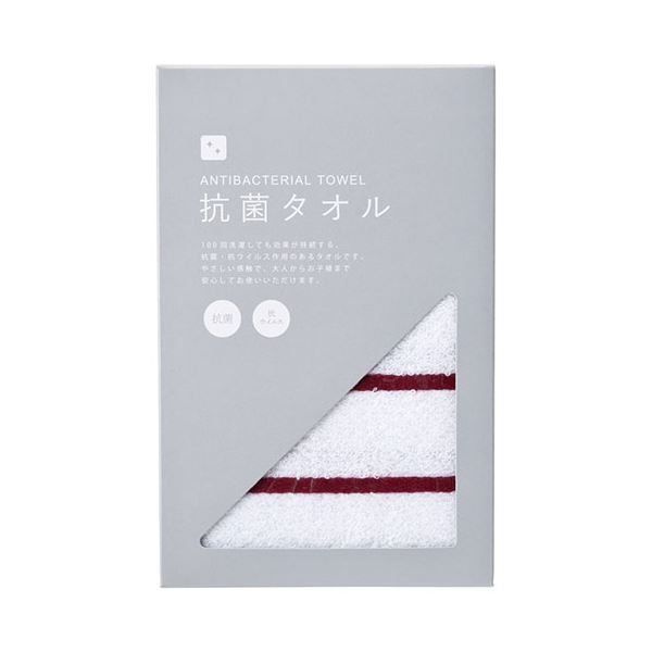 [5枚セット] 抗菌フェイスタオル レッド 22456809X5