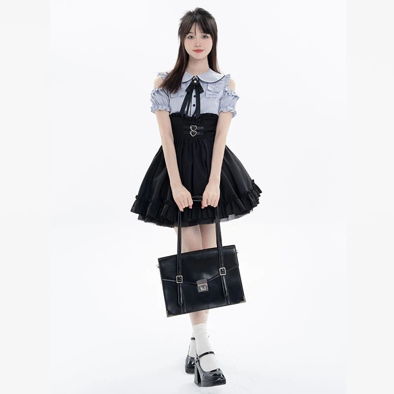 プチ・ランドマイン ハイウエストスリムシャツウエスト甘辛半そでスカート コスプレ コスプレ セクシー ワンピース 韓国 ワンピース ドレス ロングワンピースワンピース ドレス ワンピース 秋冬 パーテ 7,898円