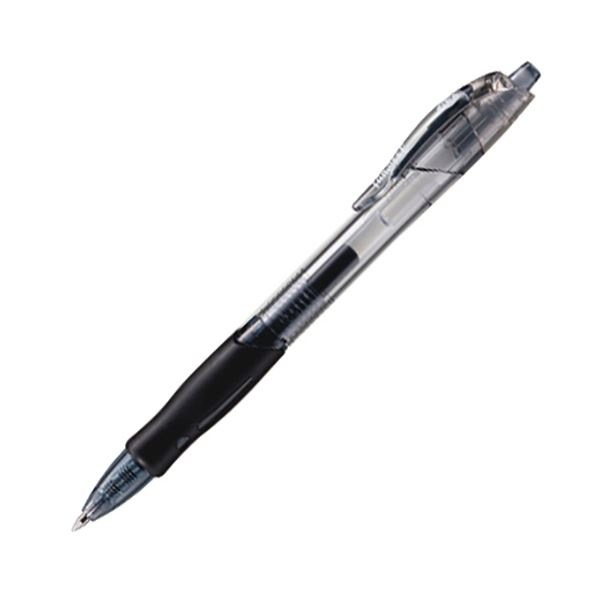 （まとめ）TANOSEE ノック式 ゲルインクボールペン スリム 0.7mm 黒 1セット（10本） 10セット