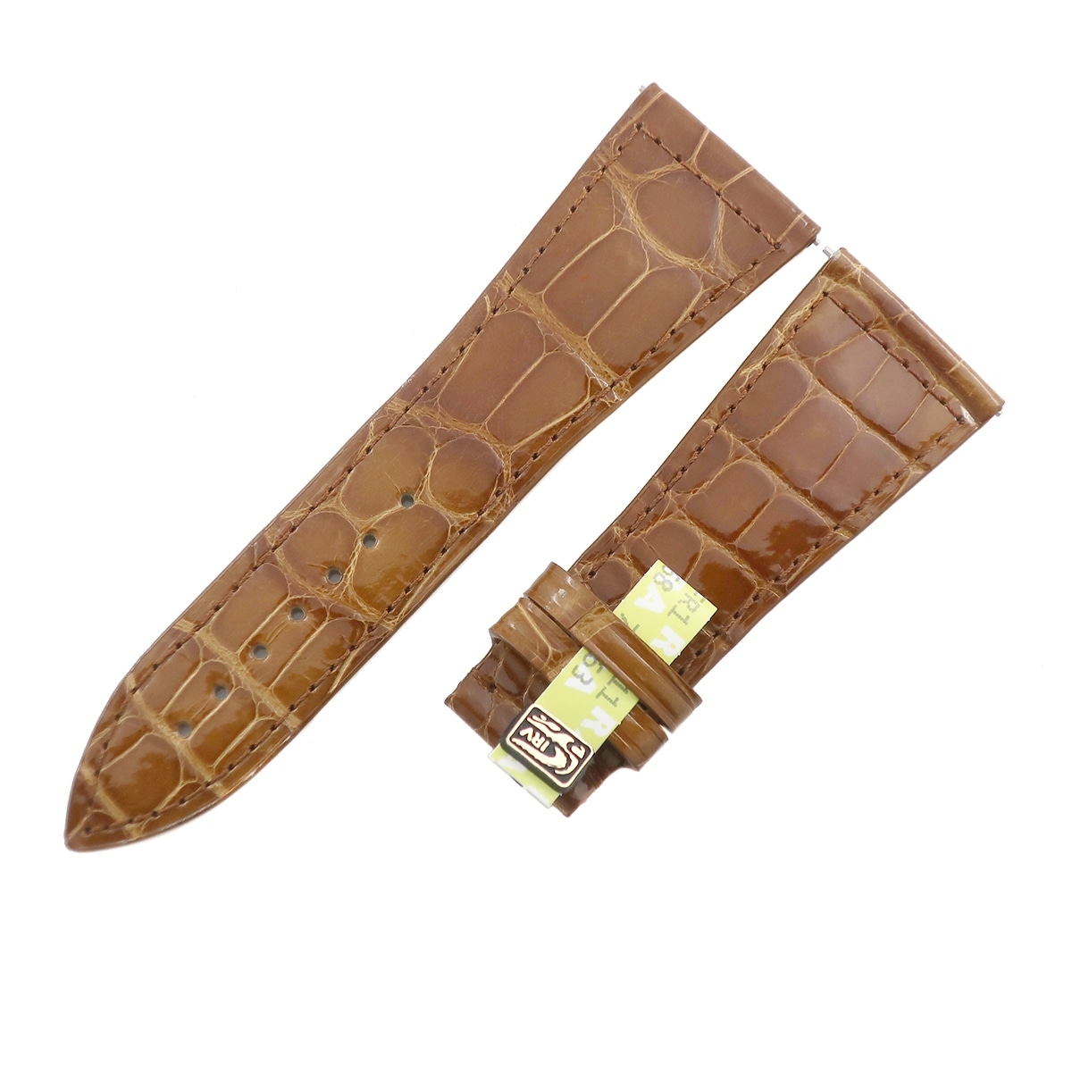 マスタースクエア 6000 H用 クロコバンド メンズ 未使用 純正 替え シャイニー 艶 26mm ブラウン 茶 3年保証