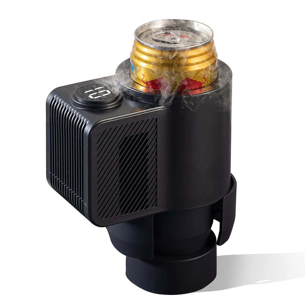 ドリンクホルダー 0℃～25℃ 冷却保冷 冷蔵 缶 カップ ホルダー ドリンク クーラー 飲料冷却器 家庭100-120Ｖ 車12Ｖ 卓上 ペットボトル缶対応 急速冷却 静音 シリコーンコースター