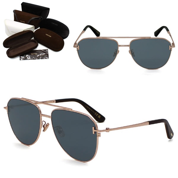 サングラス FT1290-K/S 28A 59 TF1290 サングラス EYEWEAR アジアンフィット ローズゴールド ブラック グレー ユニセックス