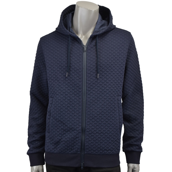 HERNO ヘルノ FELPA ZIP DETTAGLIO PATCH/ジャガード織り ストレッチ パーカー/JC000046U 52087 9200