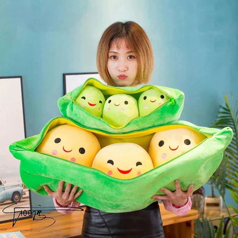 緑豆角抱き枕ぬいぐるみ子供ぬいぐるみ誕生日プレゼント アイデアかわいいエンドウ豆莢黄豆クッション88 A7730%までに制限