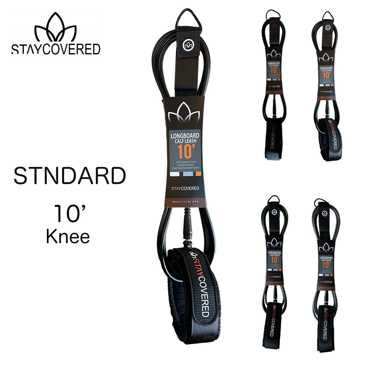 スティカバード サーフボード リーシュコード スタンダードリーシュ 10フィート 6.6ミリ カフ STAY COVERED LEASH STANDARD Calf Knee ふくらはぎ 膝