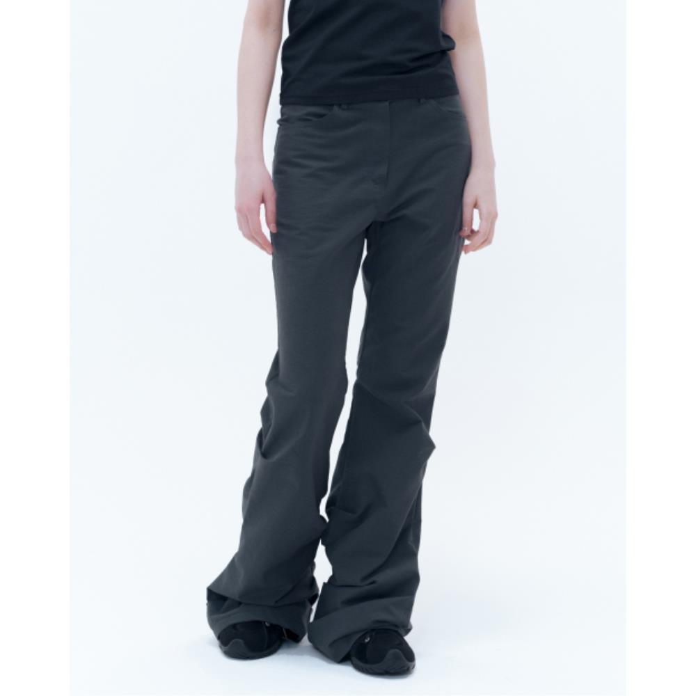 MISEKI SEOUL Cotton shirring bootscut pants CHARCOAL MSK