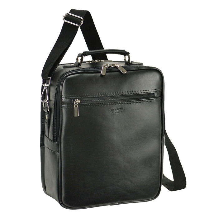 ショルダーバッグ 大容量 軽量 縦型 肩掛け メンズ ブランド ANDY HAWARD 16481 A4用紙収納 手持ちハンドル 黒 2層 2WAY 冠婚葬祭 通勤 外出 鞄倶楽部 6,955円