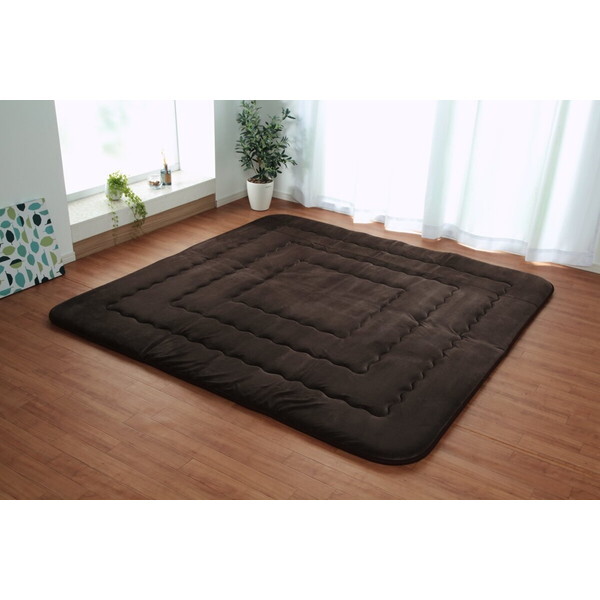 1161700061109 国産固綿40mm使用 マイクロファイバー生地 ふっくら敷 『フィーラF敷』 ブラウン 約190×290cm メーカー直送