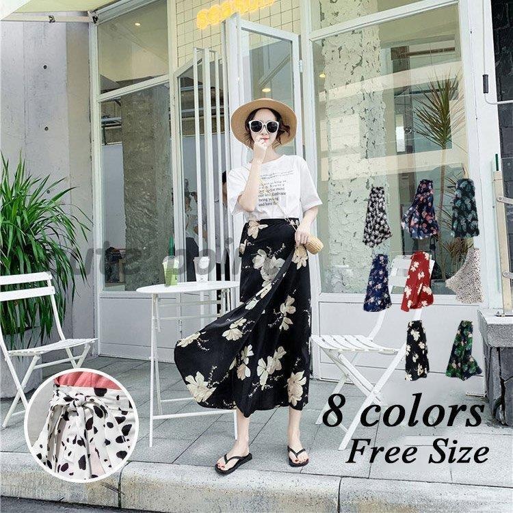 大人 通勤 型体カバー ロング丈スカート おしゃれ ハイウエストスカート シフォン フレアスカート 柄 花 夏 春 40代 きれいめ レディース ボトムス スカート