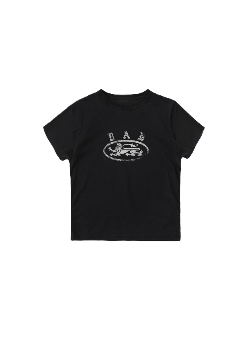 クラック プリント Tシャツ - ブラック