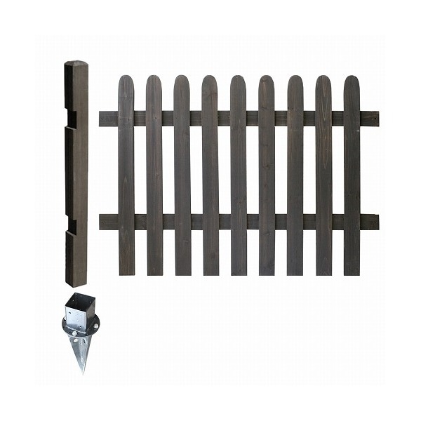 住まいスタイル ピケットフェンス ストレート 土中用連結セット ダークブラウン SFPS1200E-UB-DBR メーカー直送