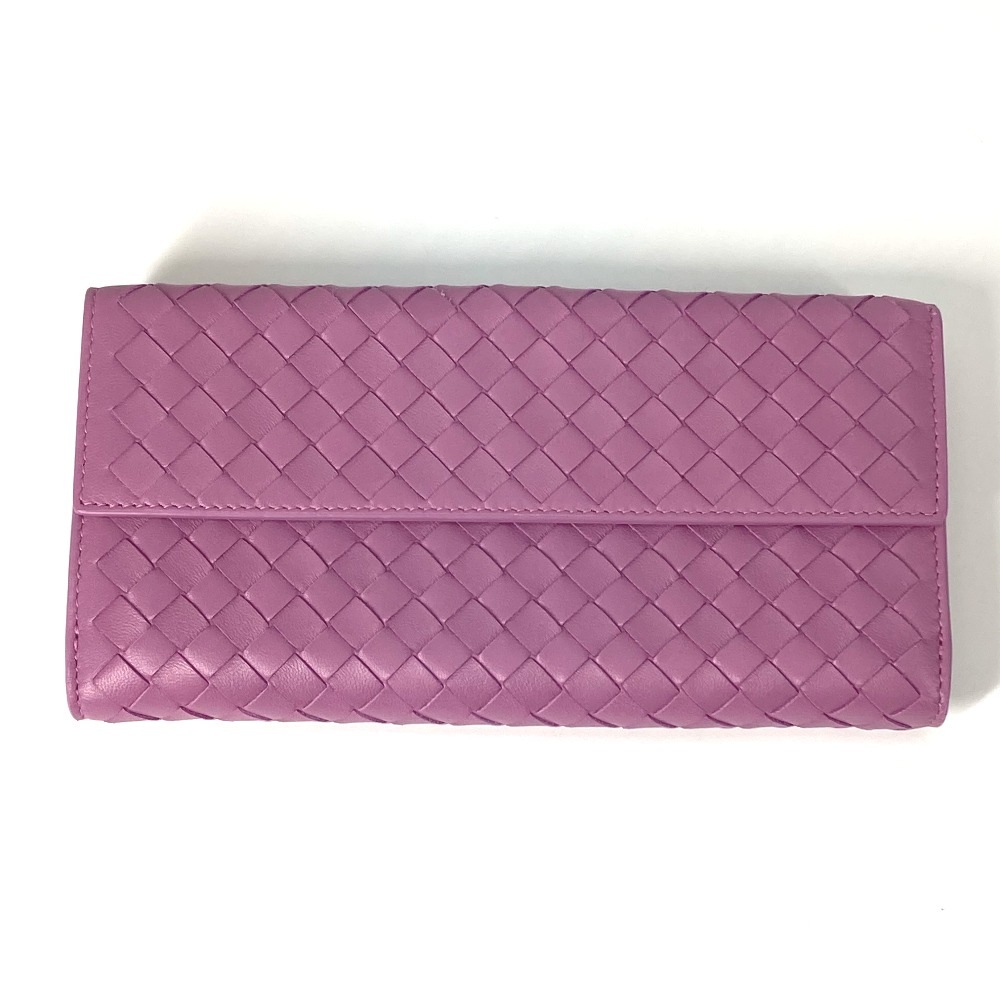 長財布 イントレチャート Wホック ロングウォレット レザー パープル系長財布