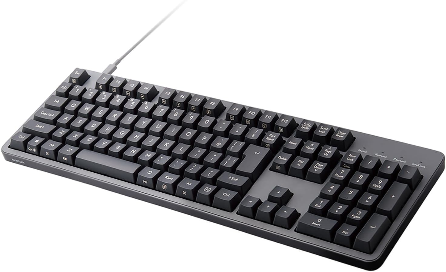 エレコム メカニカルキーボード Leggero 有線 フルサイズ Nキーロールオーバー対応 5000万回高耐久スイッチ採用 赤軸 グレー TK-MC50UKLGY/EC