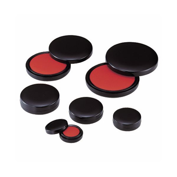 （まとめ） シヤチハタ 朱肉 エコス 40号 直径42mm MG-40EC 1個 (×10セット)