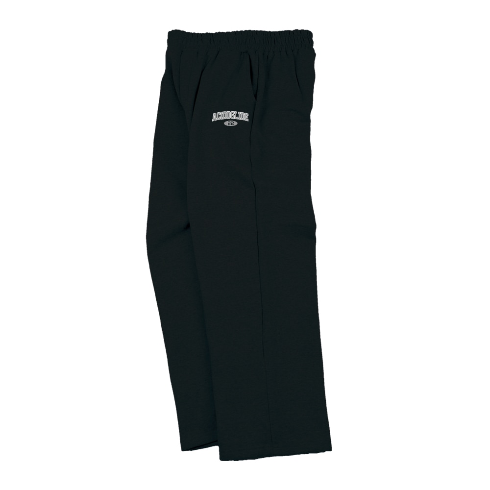 オーバーフィット スライド ワイド バンディングパンツ＿ブラック