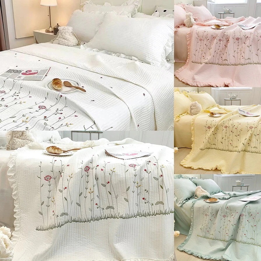 用4色可愛い花布団+シーツ+枕カバーセットブランケット柔らかいブランケットファッション毛布