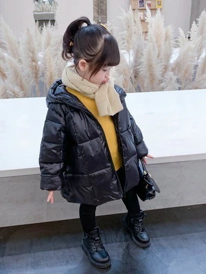 女の子 コットン 2021 新型 冬服 厚手 コート 中小 子供 韓国版 洋風 コットン 中 長タイ