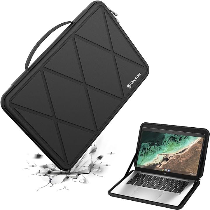 互換品 硬質EVA保護スリーブケース 14インチ HP Elite C645 G2 Chromebook/HP C640 14用 (Black, For HP 14インチ（M59-1）)