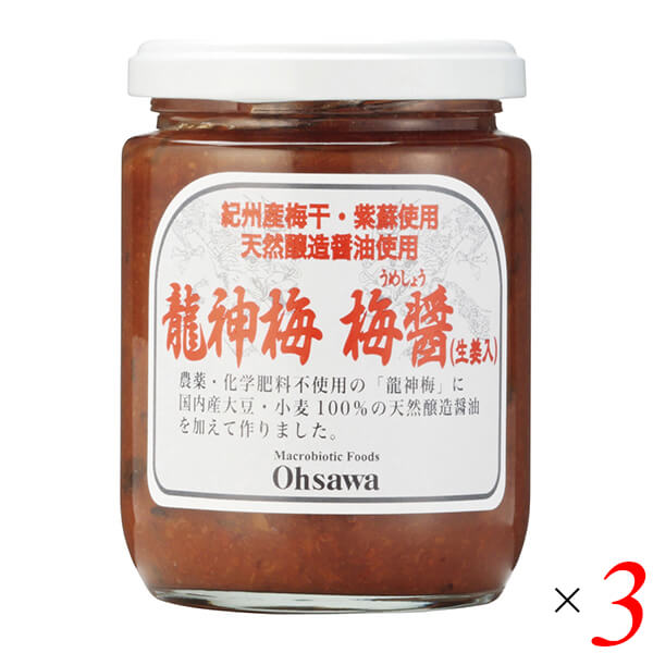 龍神梅 梅醤（生姜入）250g 3個セット オーサワ