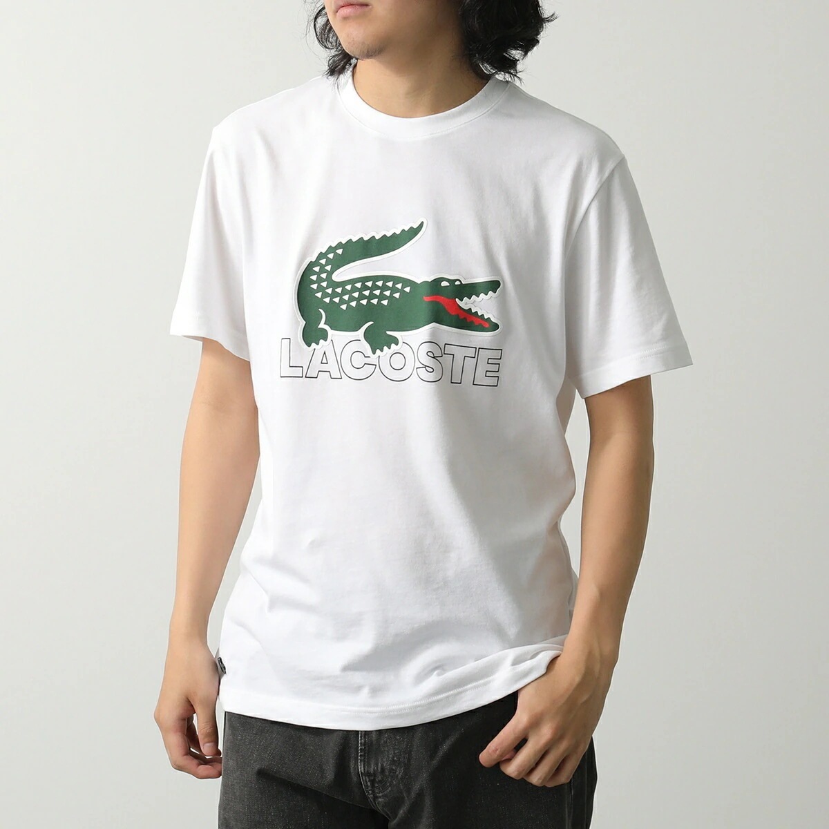 LACOSTE ラコステ Tシャツ TH1146 メンズ 半袖 カットソー ロゴT ワニ クルーネック 001 【mega】