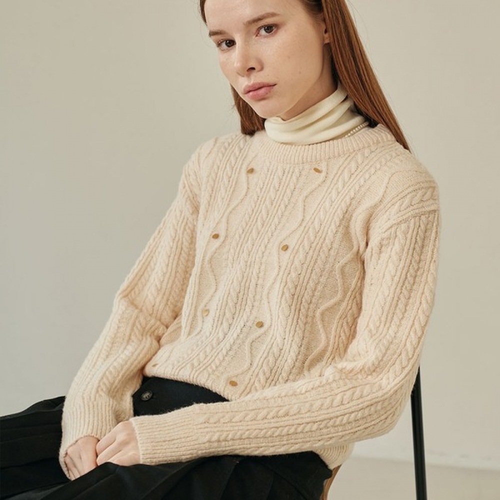 (リアーナニューヨーク) ケーブルビーズポイントニット RRAKPO010