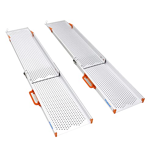 サイズ：長さ122.5*幅29.5cm Ruedamann 車椅子 スロープ 伸縮81.5-123c