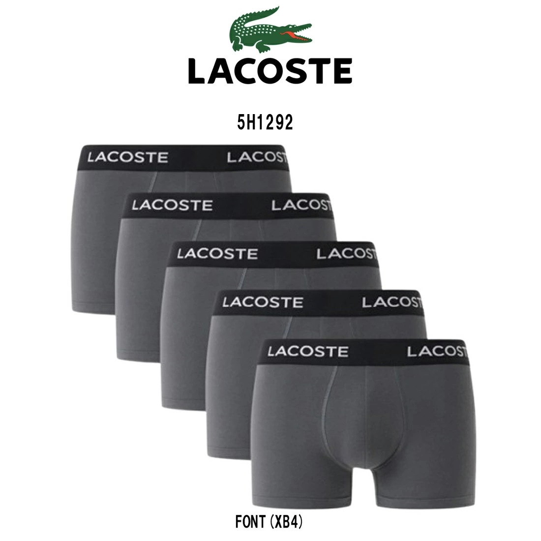 LACOSTE ボクサーパンツ コットン トランク ストレッチ 5枚セット ロゴ お買い得 パック 前閉じ メンズ 下着 男性用 5H1292 5,984円