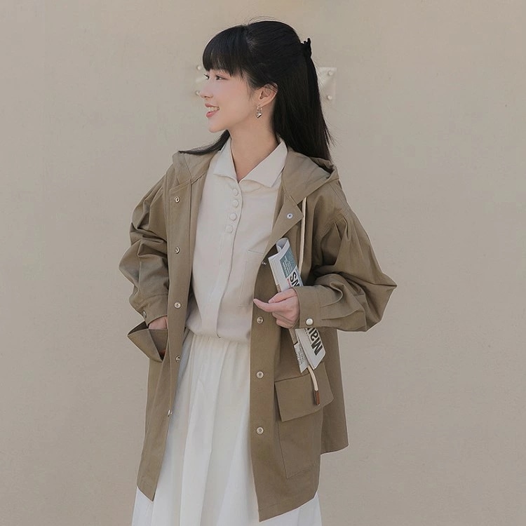 『目玉新商品』レディース 春 秋 ジャケット ロング 防風ウィンドブコーチジャケット 韓国風 長袖薄手 ブルゾン ストリート系シンプル