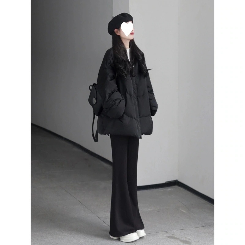 レディースホワイトダックダウンブラックダウンジャケット新しい秋冬スタイル新年のファッショナブルでスタイリッシュなショート韓国スタイル